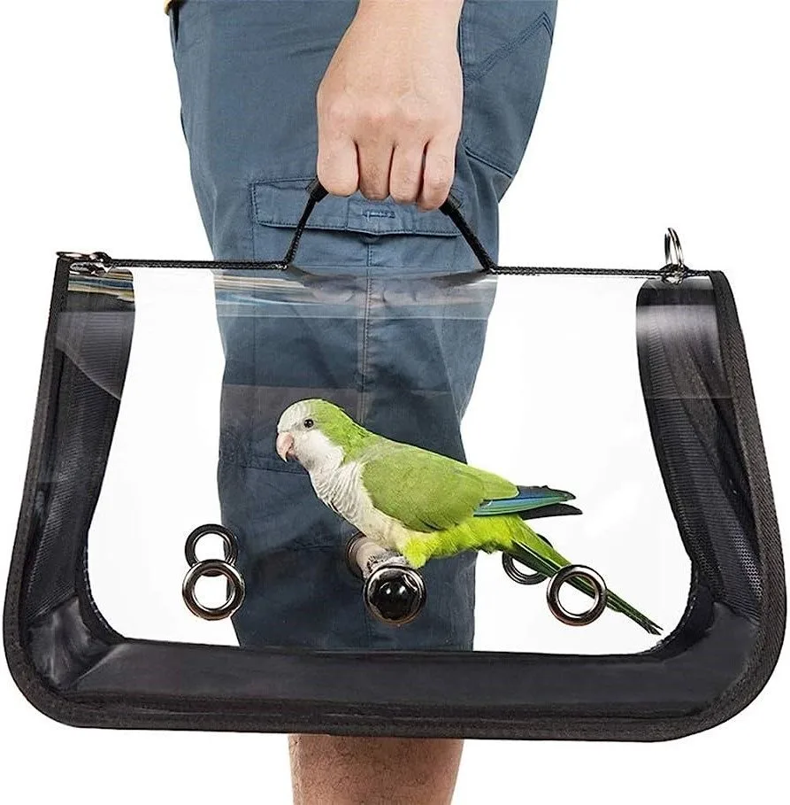 Trasportino Per Uccelli Piccolo - Portatile Per Pappagalli E Animali Piccoli, Con Trespolo In Legno